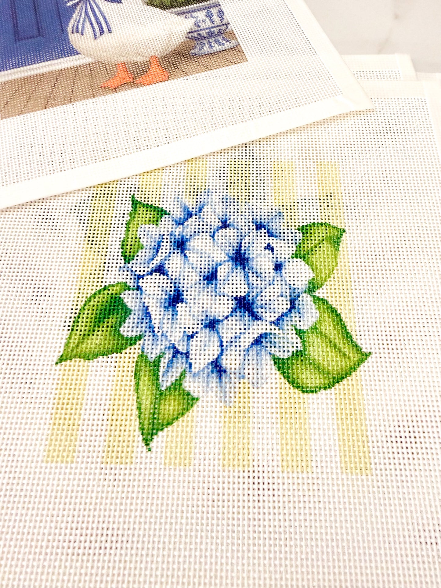Needlepoint Kit- blue hydrangea