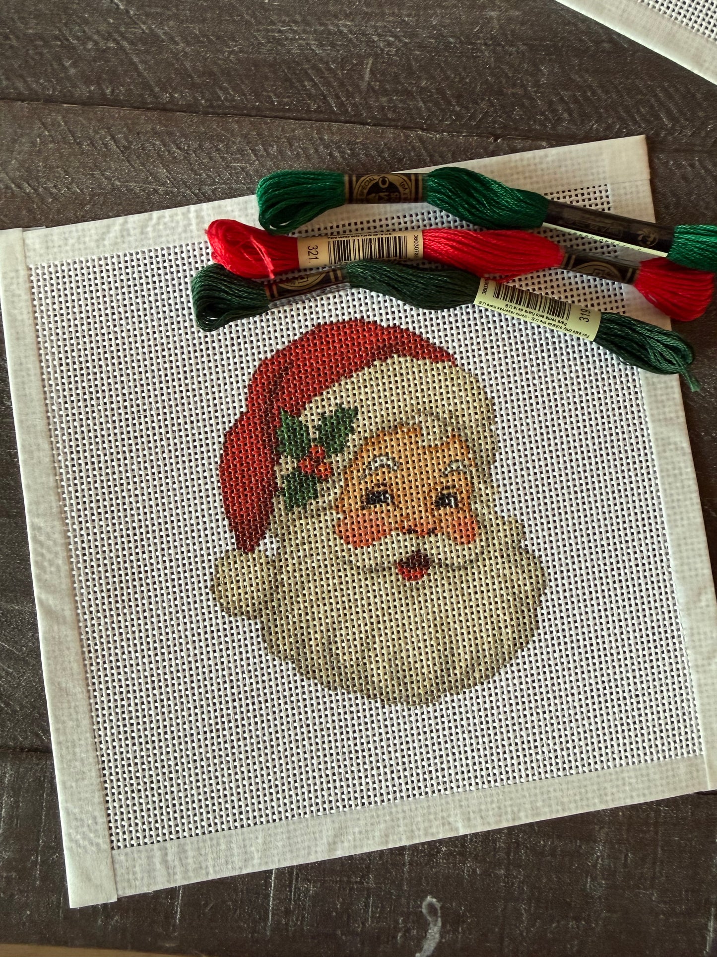 Vintage Santa Needlepoint- Kit