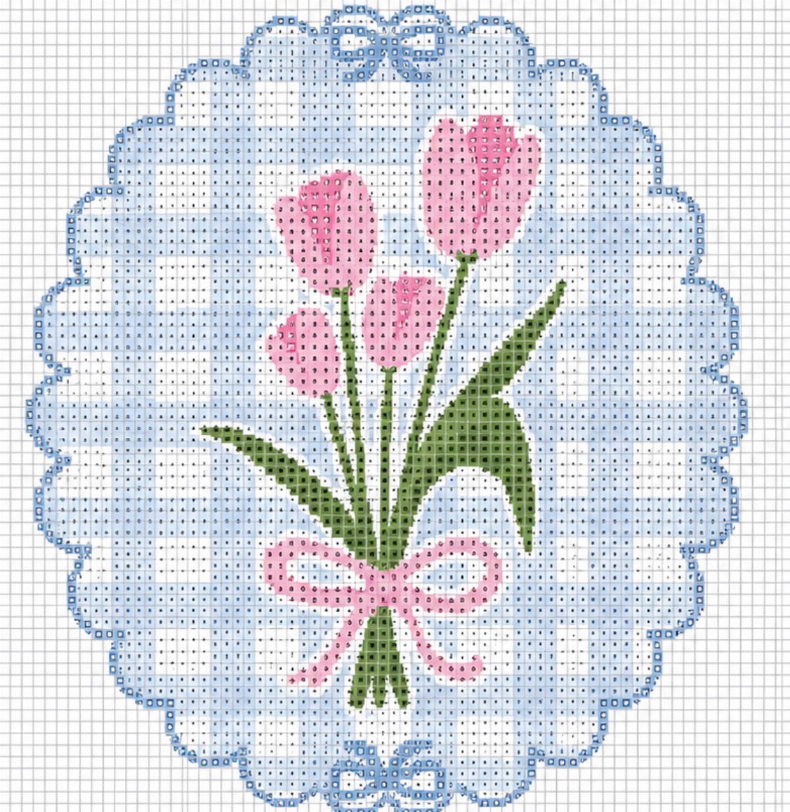 Needlepoint Kit - Pink tulips