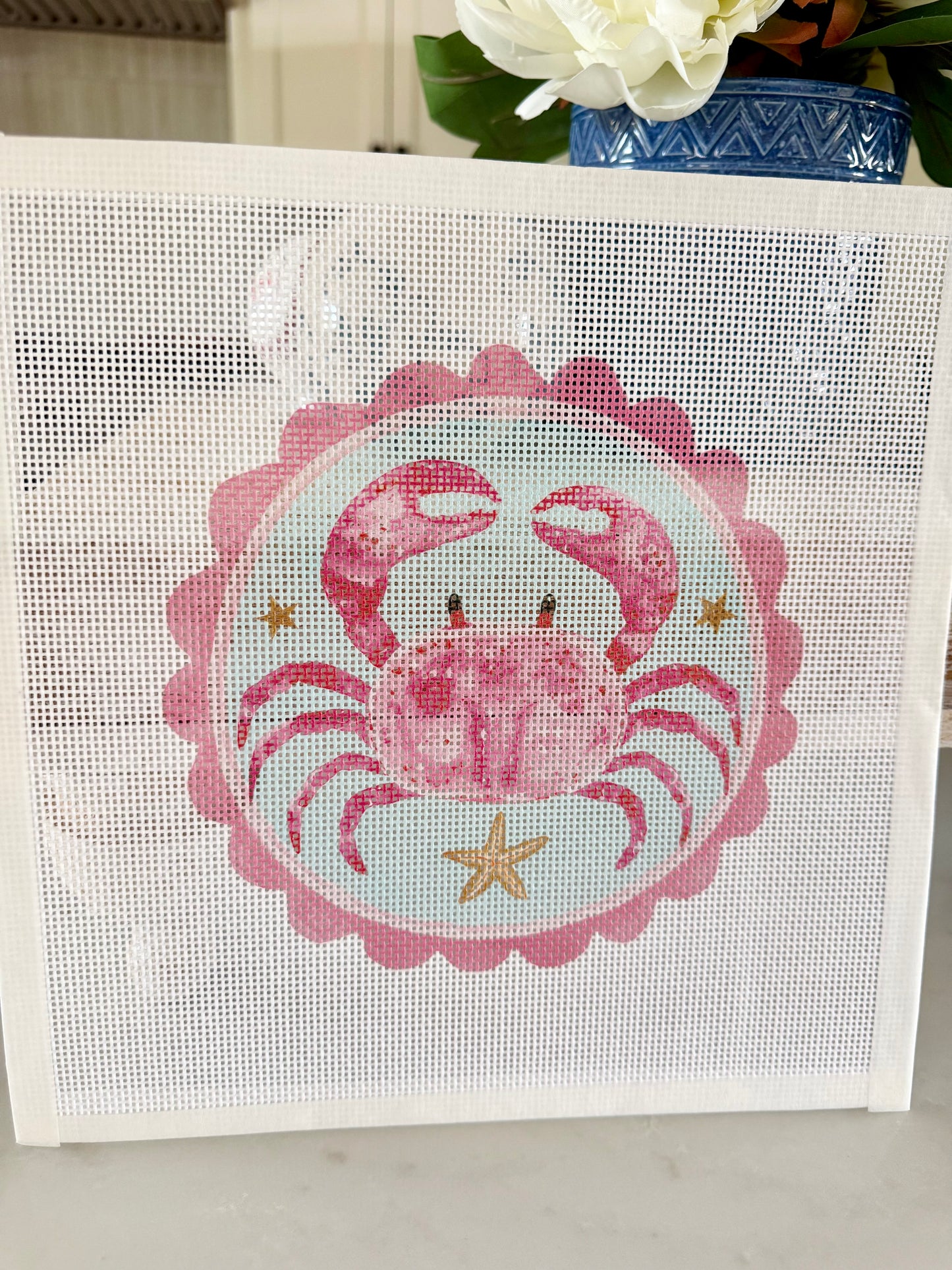 Pink Crab- Needlepoint Kit