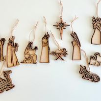 Rattan Nativity Ornament Set