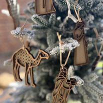 Rattan Nativity Ornament Set