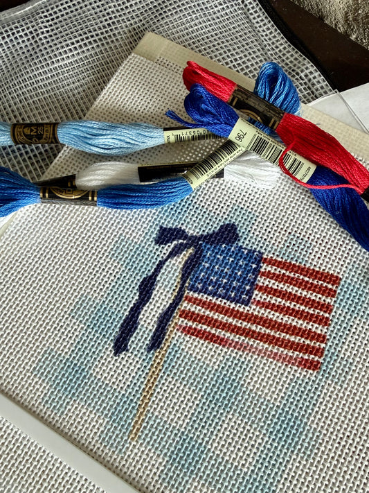 Needlepoint Kit- Patriotic flag