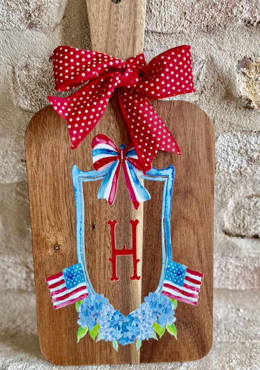 Spring board- patriotic hydrangeas