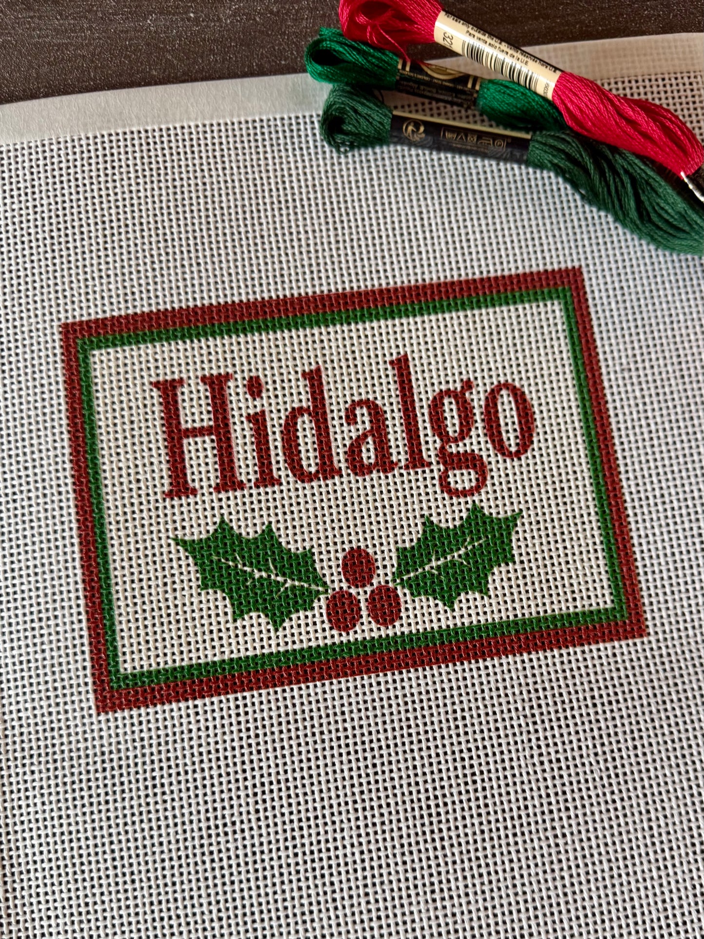 Christmas Wreath Monogram Needlepoint- Kit