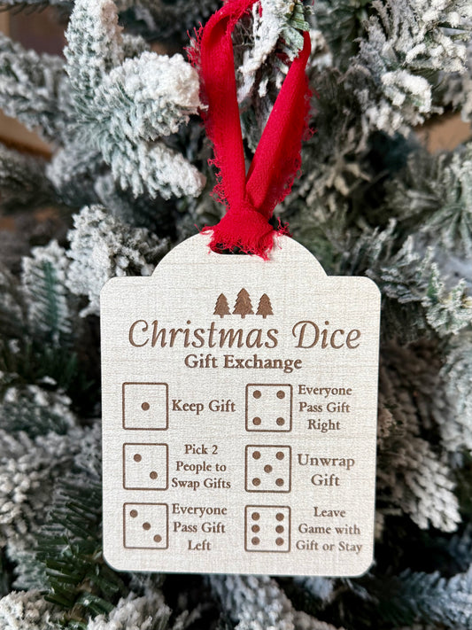 Christmas Dice gift exchange ornament