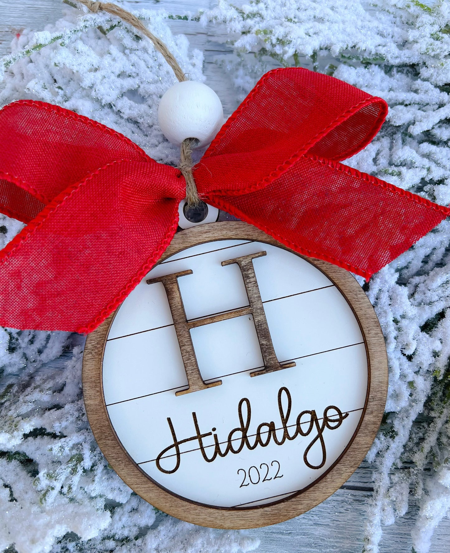 Shiplap Name Ornament