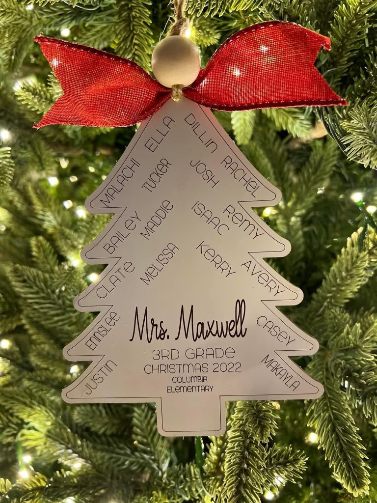 Teacher Class List Ornament