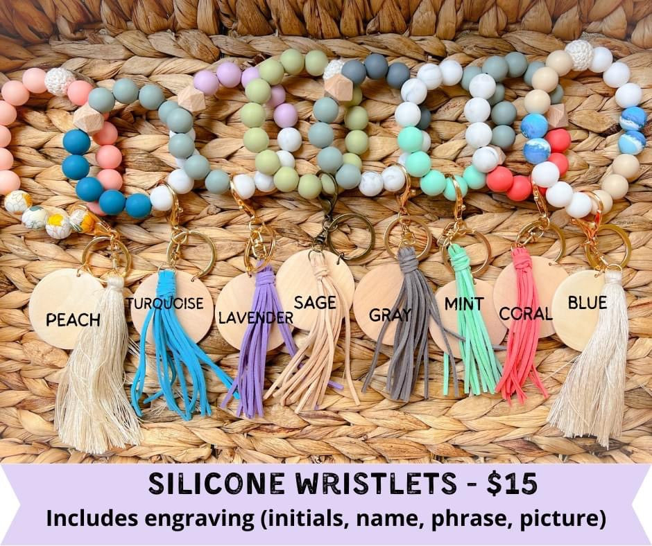 Silicone wristlet/keychain